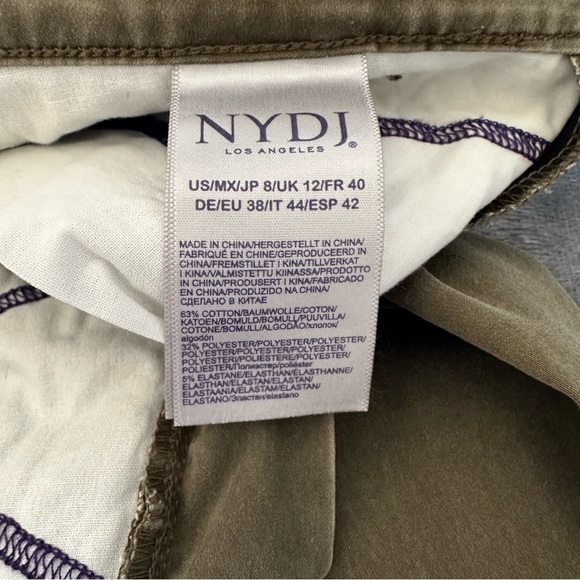 NYDJ Not Your Daughter's Olive Green Wash Skinny Soft Zipper Jeans Pants - Picture 7 of 12